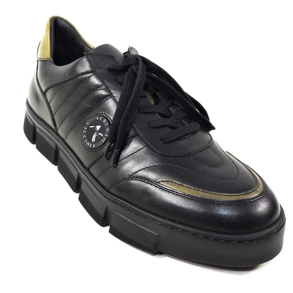 ALBERTO CICCIOLI ?? MEN\'S BLACK SOFT LEATHER COMFORT SNEAKERS main image 7